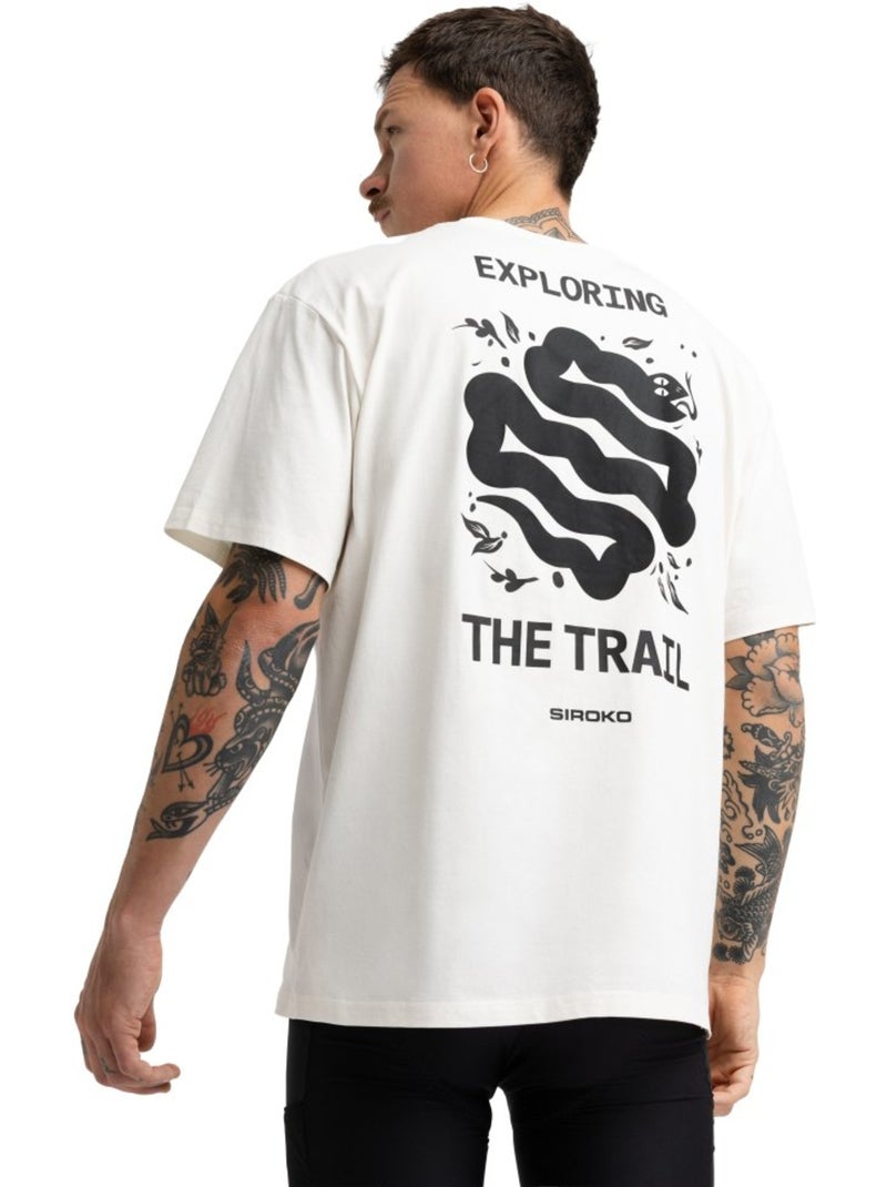 Camiseta holgada manga corta cicloturismo hombre ciclismo hombre exploring sand Beige - Kiabi