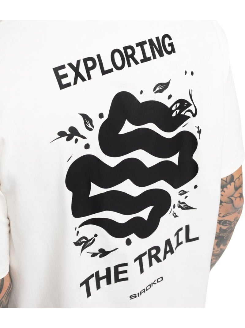 Camiseta holgada manga corta cicloturismo hombre ciclismo hombre exploring sand Beige - Kiabi