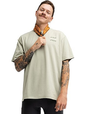 Camiseta holgada manga corta cicloturismo hombre ciclismo hombre herb
