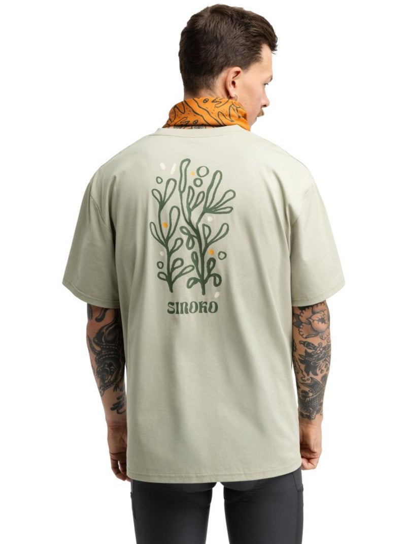 Camiseta holgada manga corta cicloturismo hombre ciclismo hombre herb Verde - Kiabi