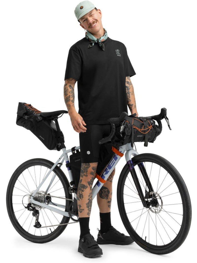Camiseta holgada manga corta cicloturismo hombre ciclismo hombre rush Negro - Kiabi
