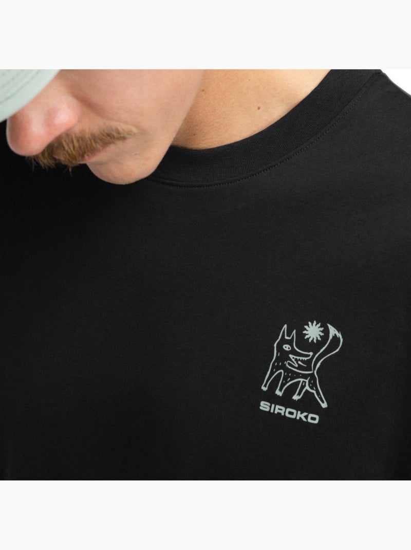 Camiseta holgada manga corta cicloturismo hombre ciclismo hombre rush Negro - Kiabi