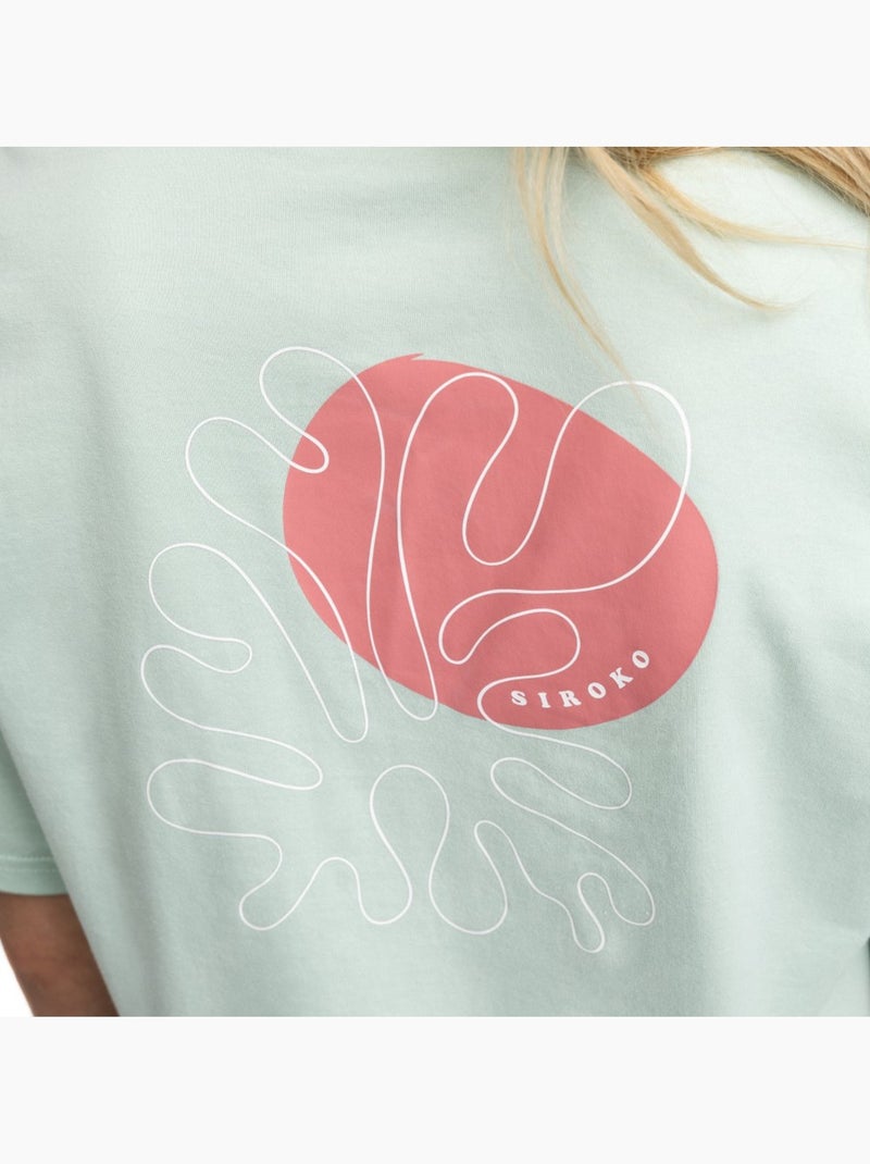 Camiseta holgada manga corta cicloturismo mujer ciclismo mujer reef light Verde - Kiabi