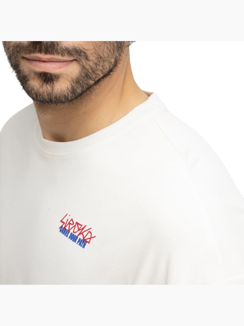 Camiseta holgada manga corta hombre hombre grama Blanco - Kiabi