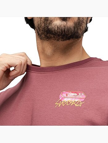 Camiseta holgada manga corta hombre hombre grama burgundy