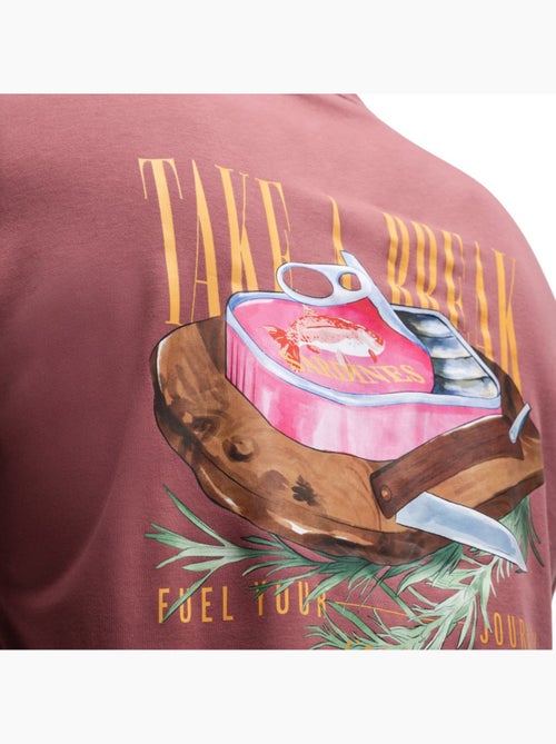 Camiseta holgada manga corta hombre hombre grama burgundy - Kiabi Camiseta holgada manga corta hombre hombre grama burgundy - Kiabi