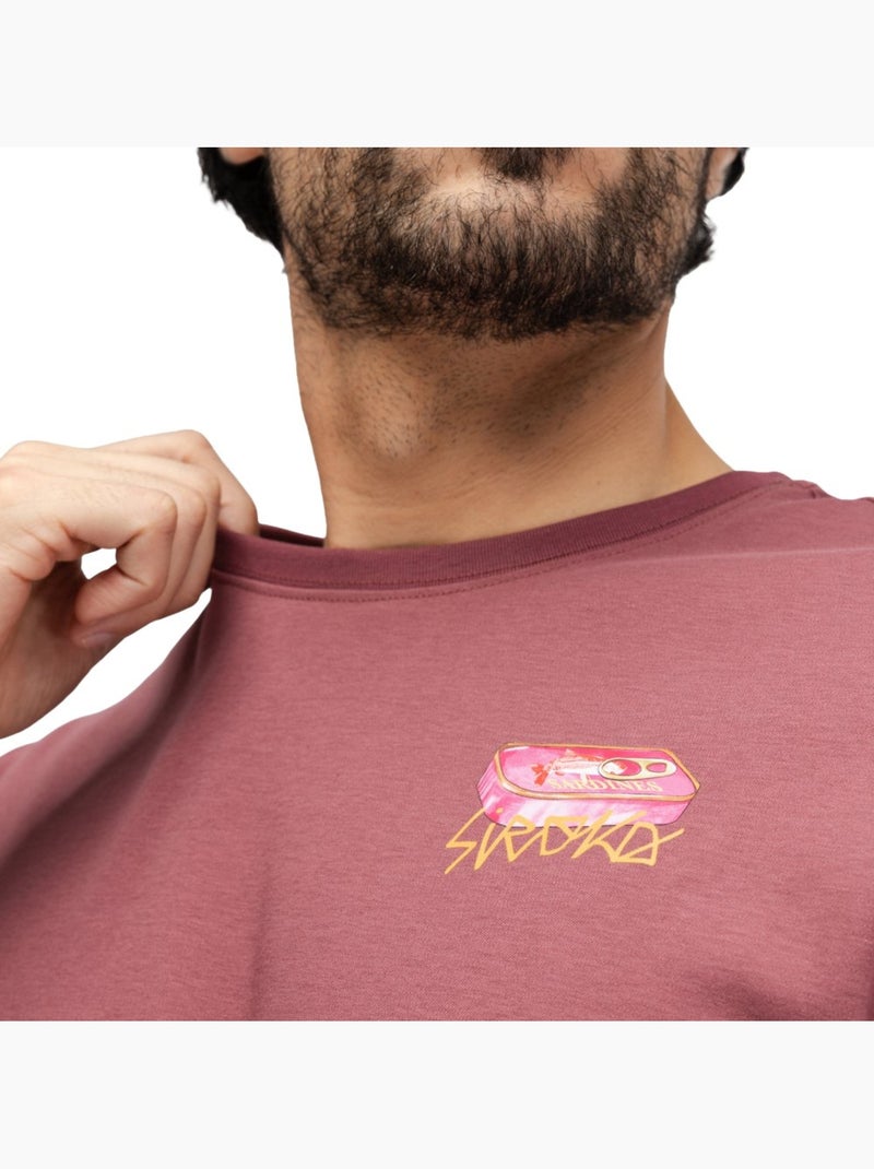 Camiseta holgada manga corta hombre hombre grama burgundy Rojo - Kiabi