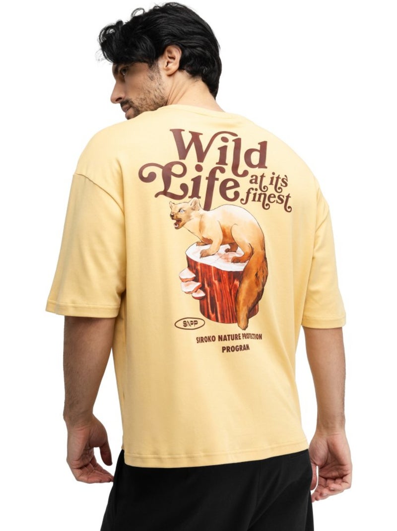 Camiseta holgada manga corta hombre hombre grama mustard Amarillo - Kiabi