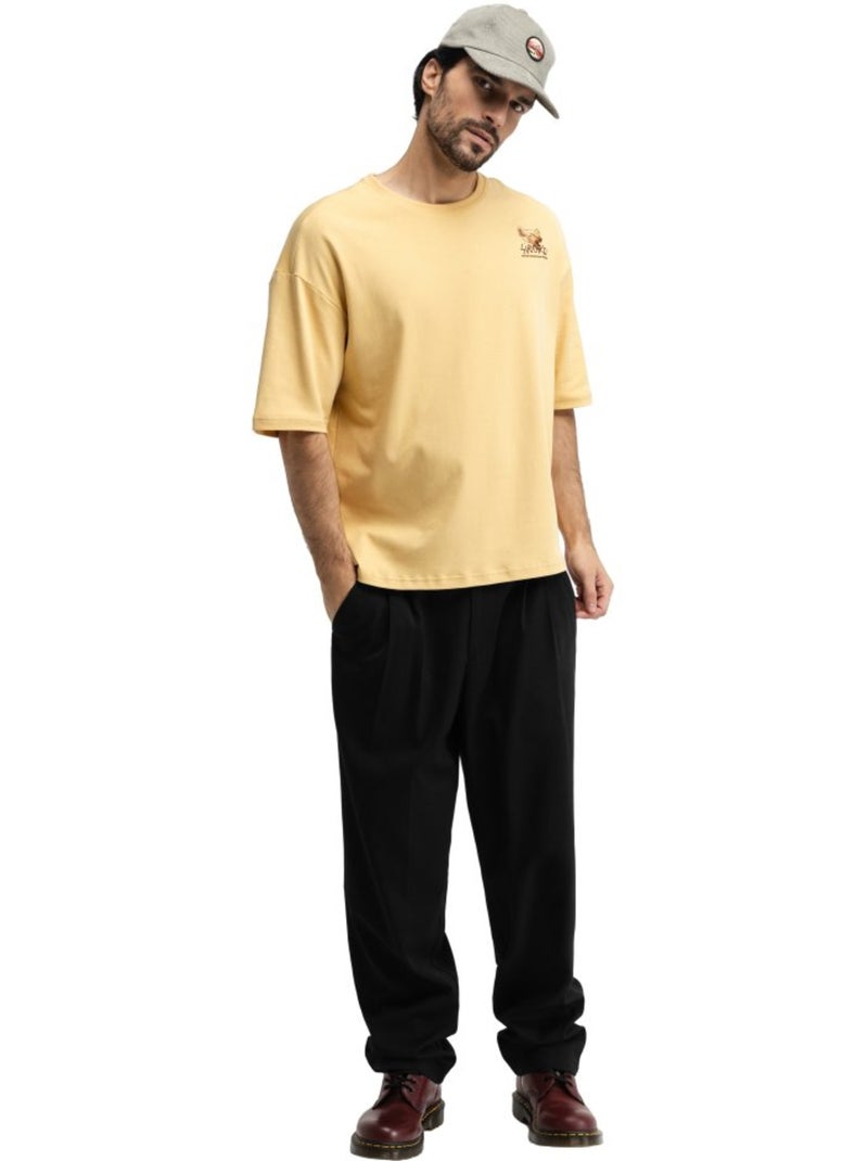 Camiseta holgada manga corta hombre hombre grama mustard Amarillo - Kiabi