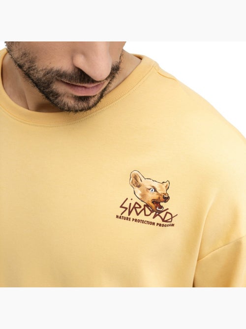 Camiseta holgada manga corta hombre hombre grama mustard - Kiabi Camiseta holgada manga corta hombre hombre grama mustard - Kiabi