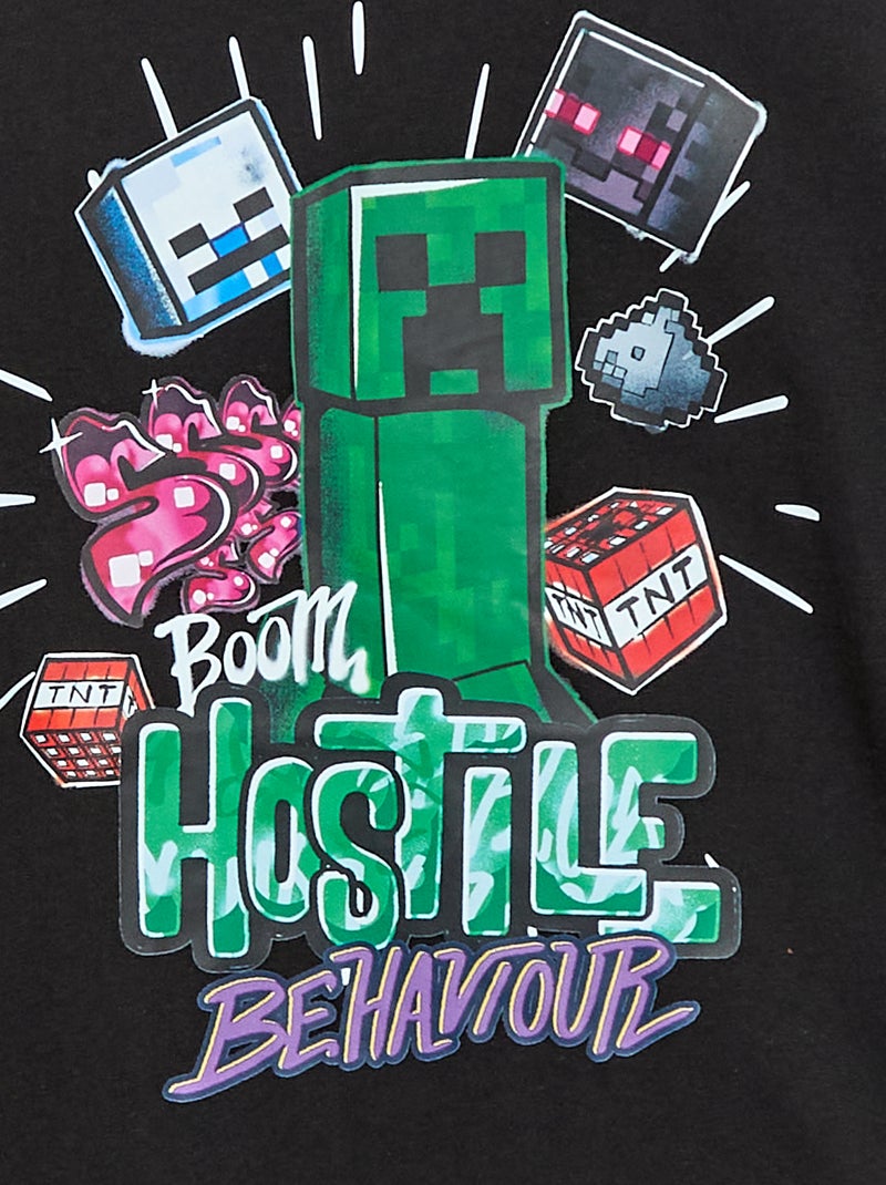 Camiseta holgada 'Minecraft' Negro - Kiabi