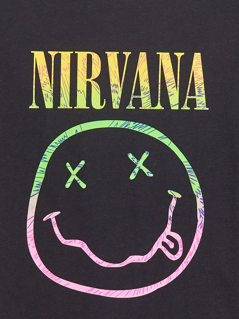 Camiseta holgada 'Nirvana' negro - Kiabi