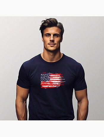 Camiseta Hombre - AMERICAN SPATTER FLAG