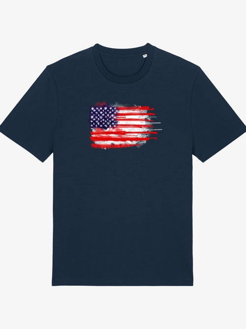 Camiseta Hombre - AMERICAN SPATTER FLAG - Kiabi