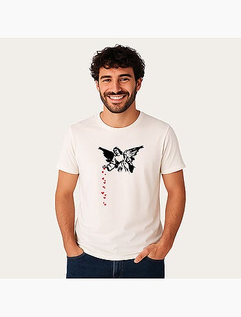 Camiseta Hombre - BANKSY ANGEL HEARTS