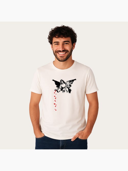 Camiseta Hombre - BANKSY ANGEL HEARTS - Kiabi Camiseta Hombre - BANKSY ANGEL HEARTS - Kiabi