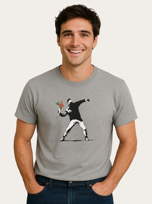 Camiseta Hombre - BANKSY LOVE - Kiabi Camiseta Hombre - BANKSY LOVE - Kiabi