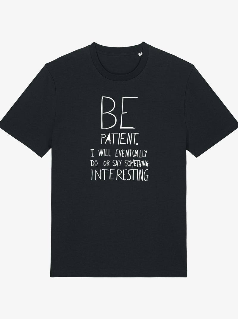 Camiseta Hombre - BE PATIENT Negro - Kiabi