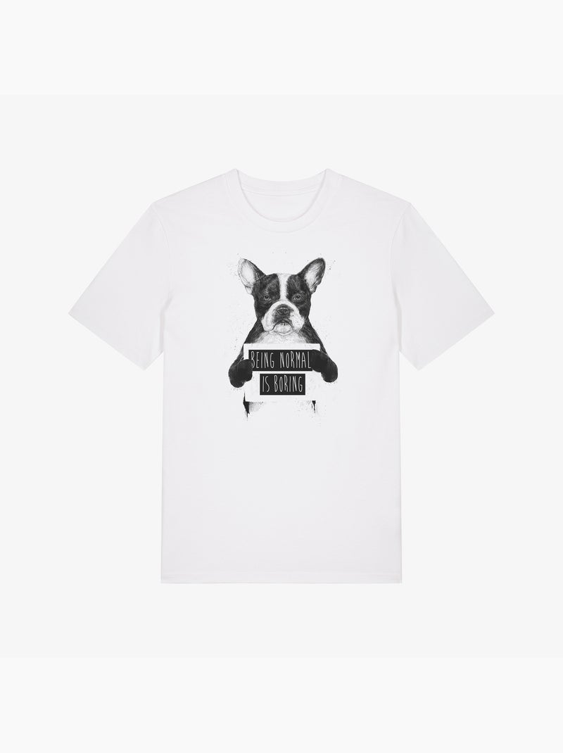Camiseta Hombre - BEING NORMAL IS BORING Blanco - Kiabi