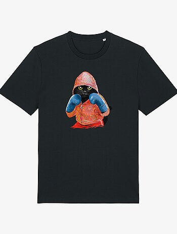 Camiseta Hombre - BOXING CAT BLACK