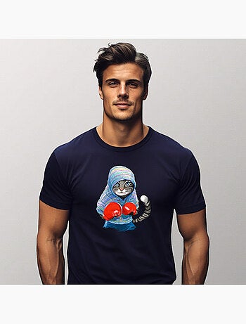 Camiseta Hombre - BOXING CAT GREY
