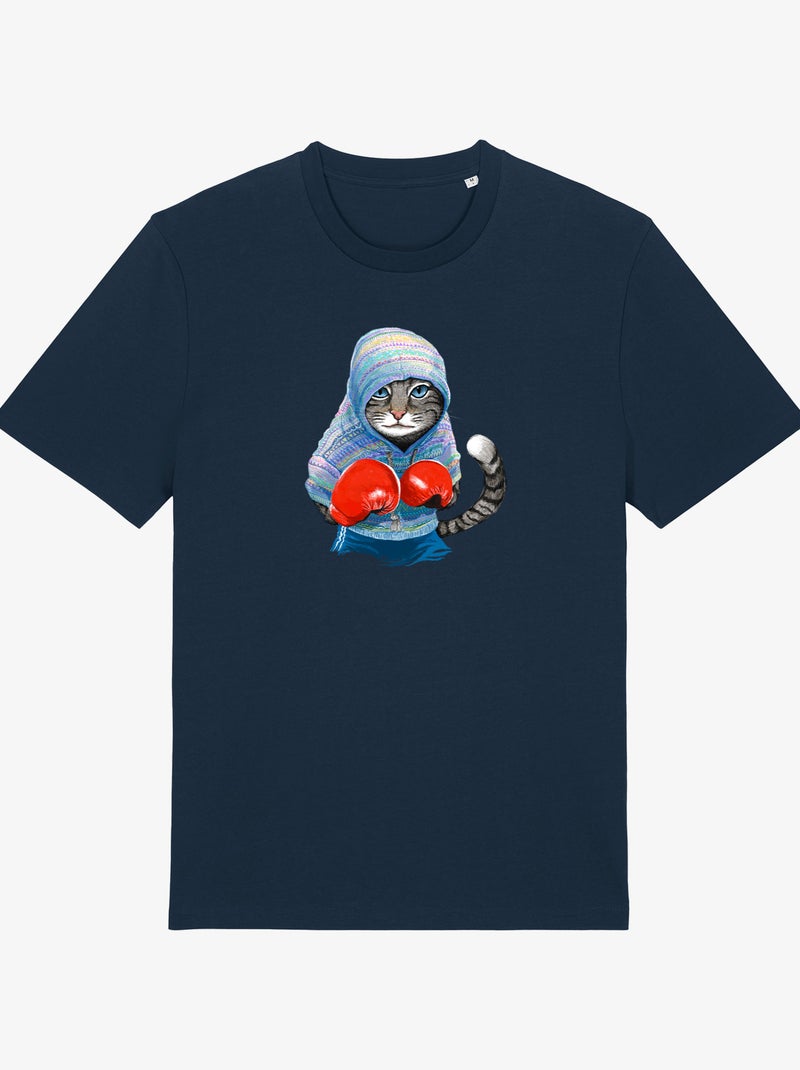 Camiseta Hombre - BOXING CAT GREY Azul marino - Kiabi