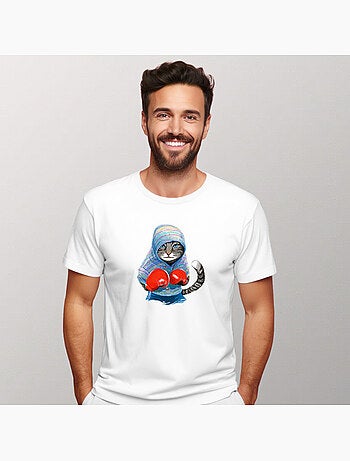 Camiseta Hombre - BOXING CAT GREY