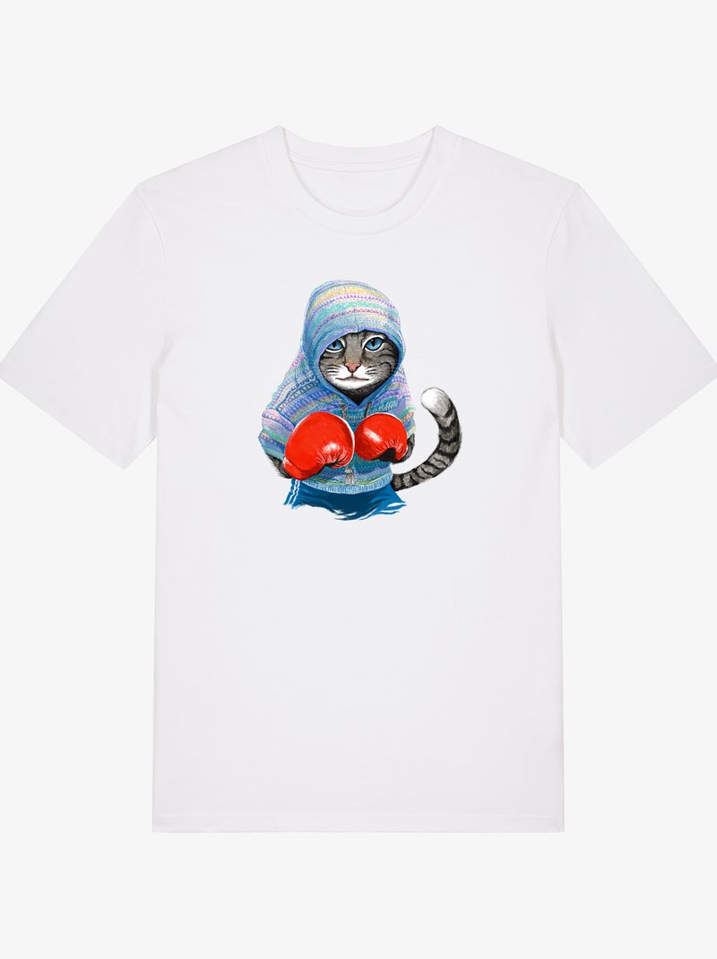 Camiseta Hombre - BOXING CAT GREY Blanco - Kiabi