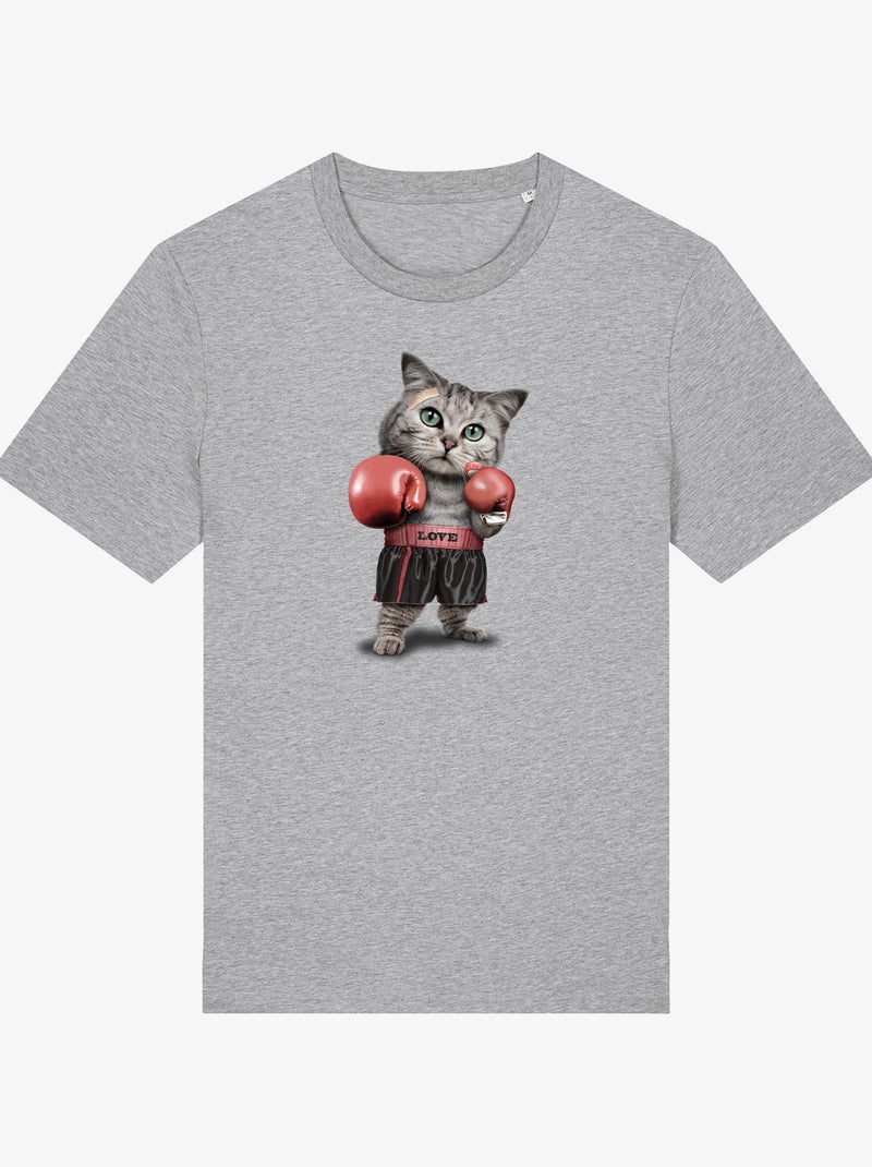 Camiseta Hombre - BOXING CAT Gris jaspeado - Kiabi