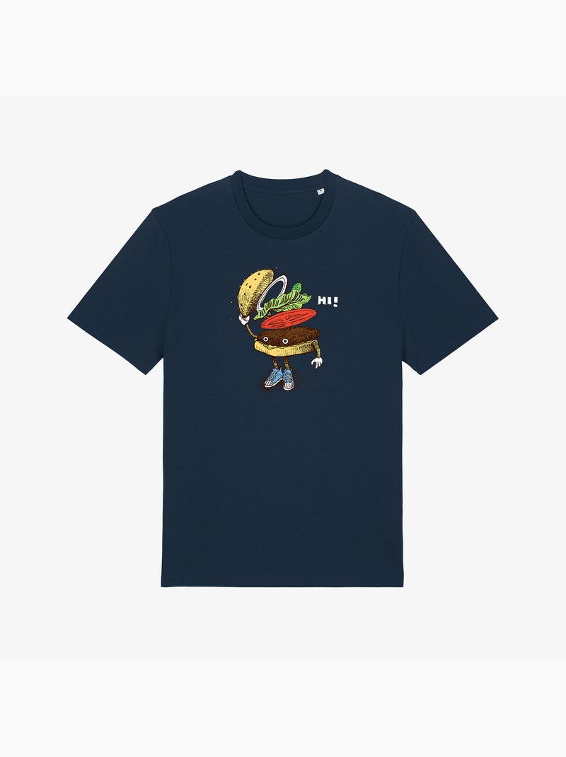 Camiseta Hombre - BURGER GREETING Azul marino - Kiabi