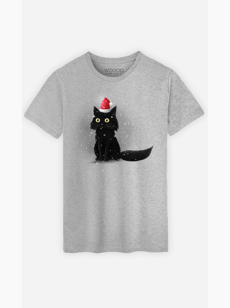 Camiseta Hombre - CHRISTMAS CAT Gris jaspeado - Kiabi