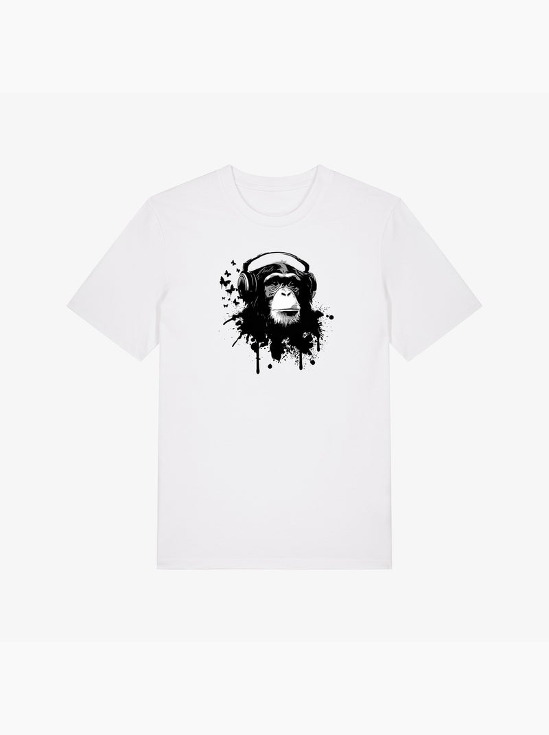 Camiseta Hombre - CREATIVE MONKEY Blanco - Kiabi