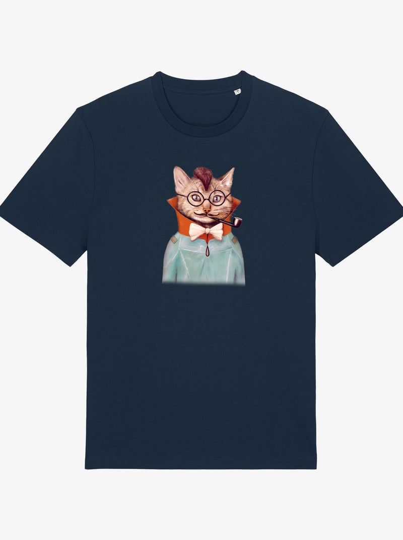 Camiseta Hombre - ELECTRIC CAT Azul marino - Kiabi