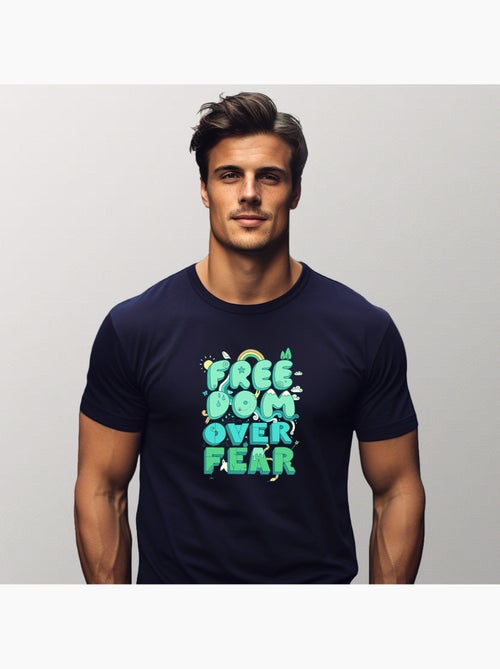 Camiseta Hombre - FREEDOM OVER FEAR - Kiabi
