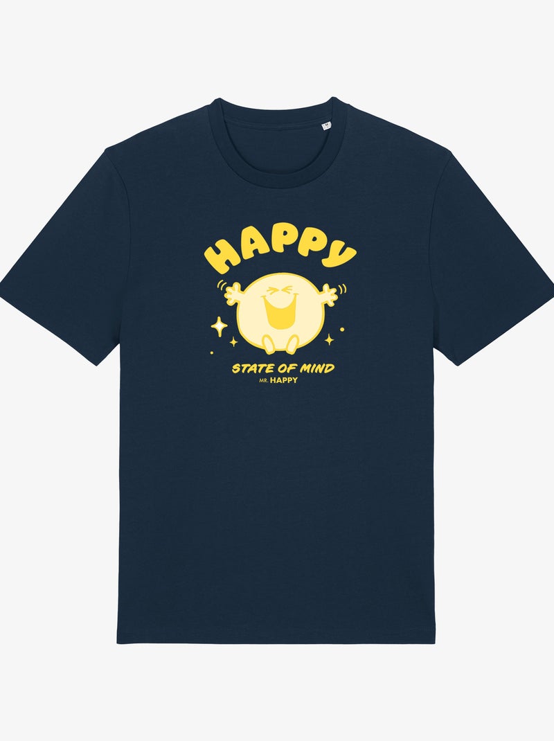 Camiseta Hombre - HAPPY STATE OF MIND Azul marino - Kiabi