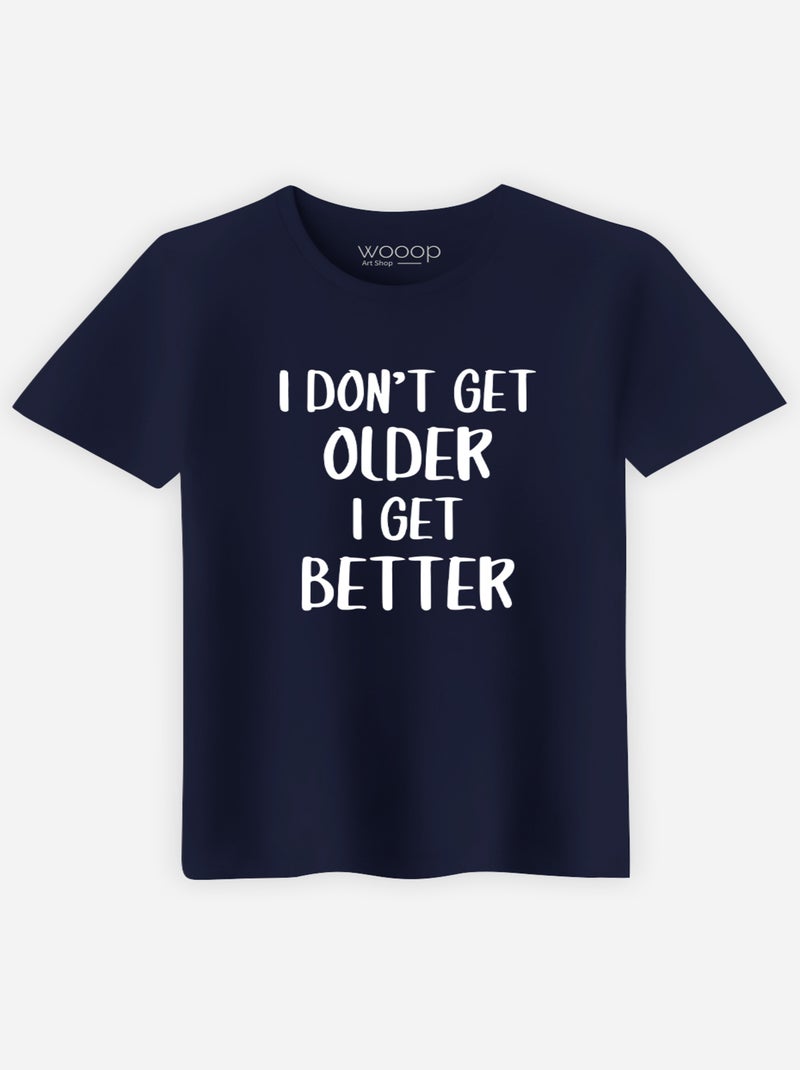 Camiseta Hombre - I DON'T GET OLDER I GET BETTER Azul marino - Kiabi