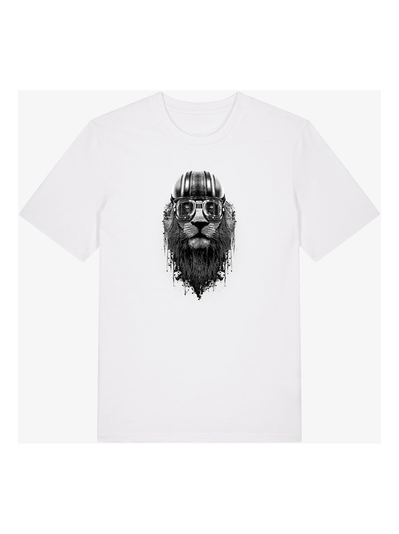 Camiseta Hombre - LION RIDER Blanco - Kiabi