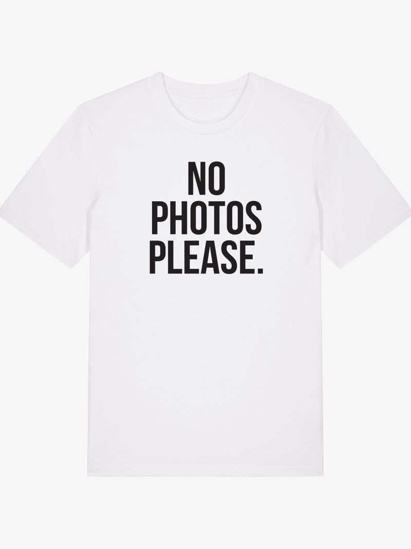 Camiseta Hombre - NO PHOTOS PLEASE Blanco - Kiabi