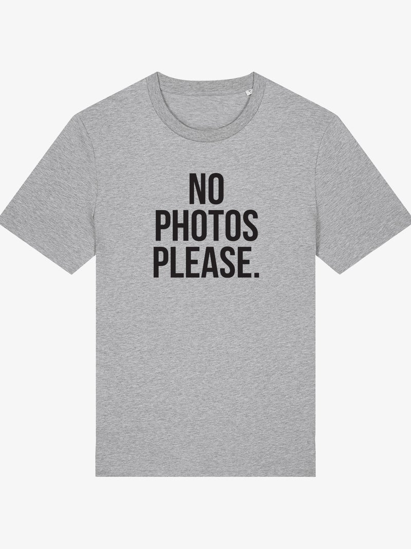 Camiseta Hombre - NO PHOTOS PLEASE Gris jaspeado - Kiabi