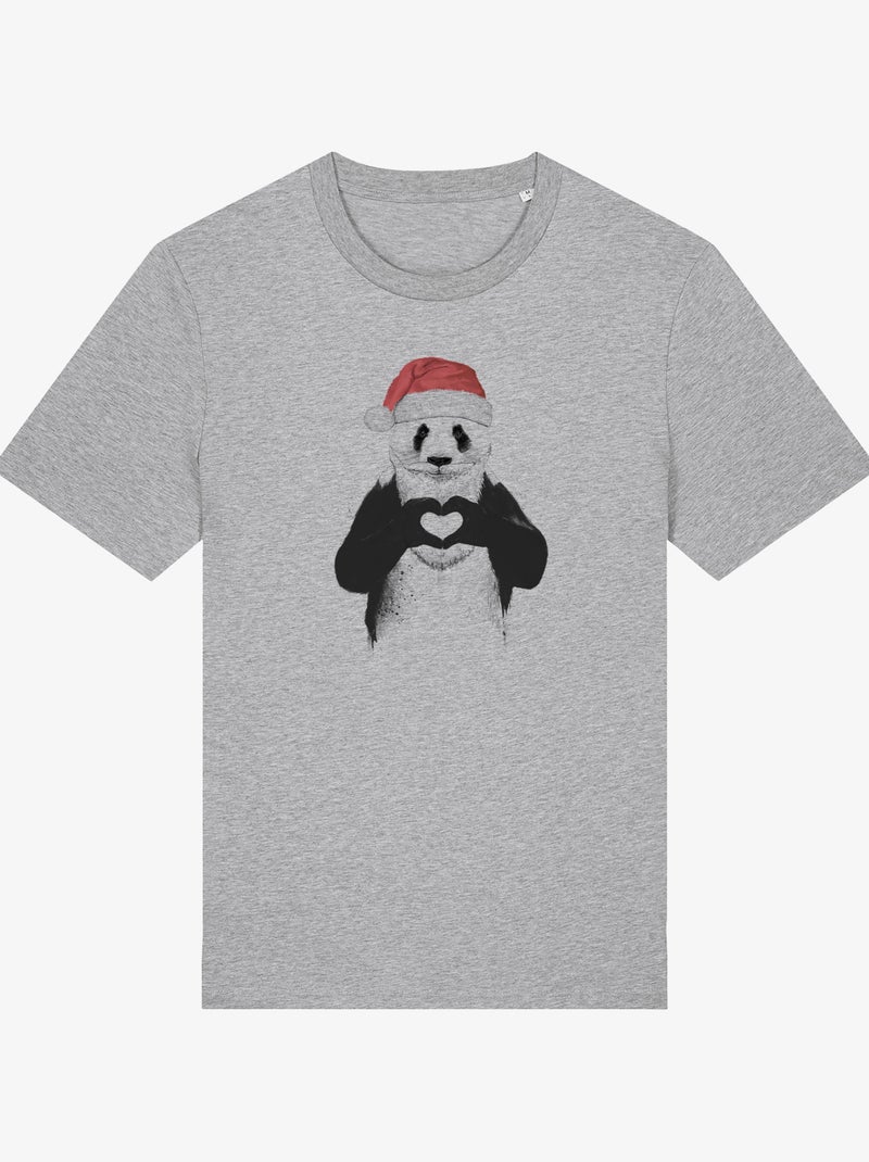 Camiseta Hombre - SANTA PANDA Gris jaspeado - Kiabi