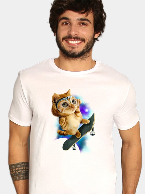 Camiseta Hombre - SKATEBOARD CAT - Kiabi Camiseta Hombre - SKATEBOARD CAT - Kiabi