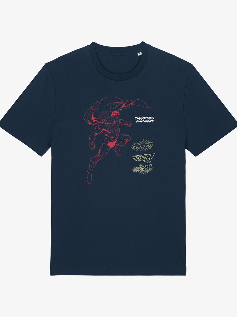 Camiseta Hombre - SUPERMAN SMACK THUD KKRASH Azul marino - Kiabi