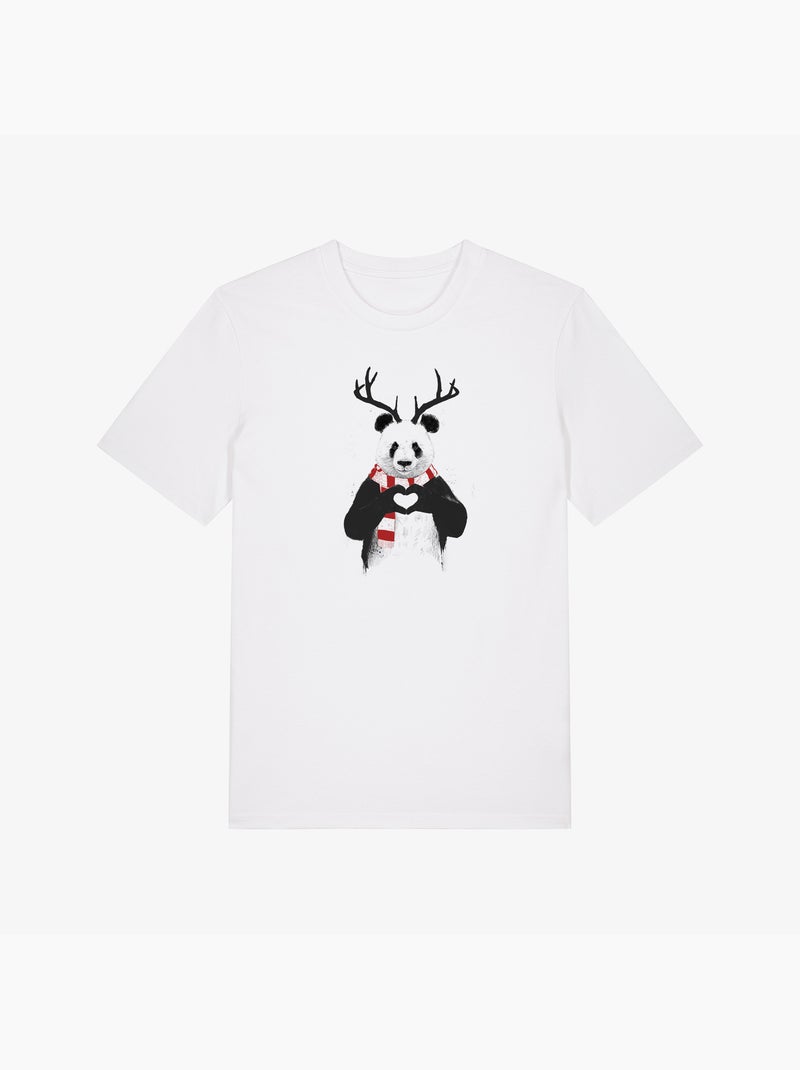 Camiseta Hombre - XMAS PANDA Blanco - Kiabi