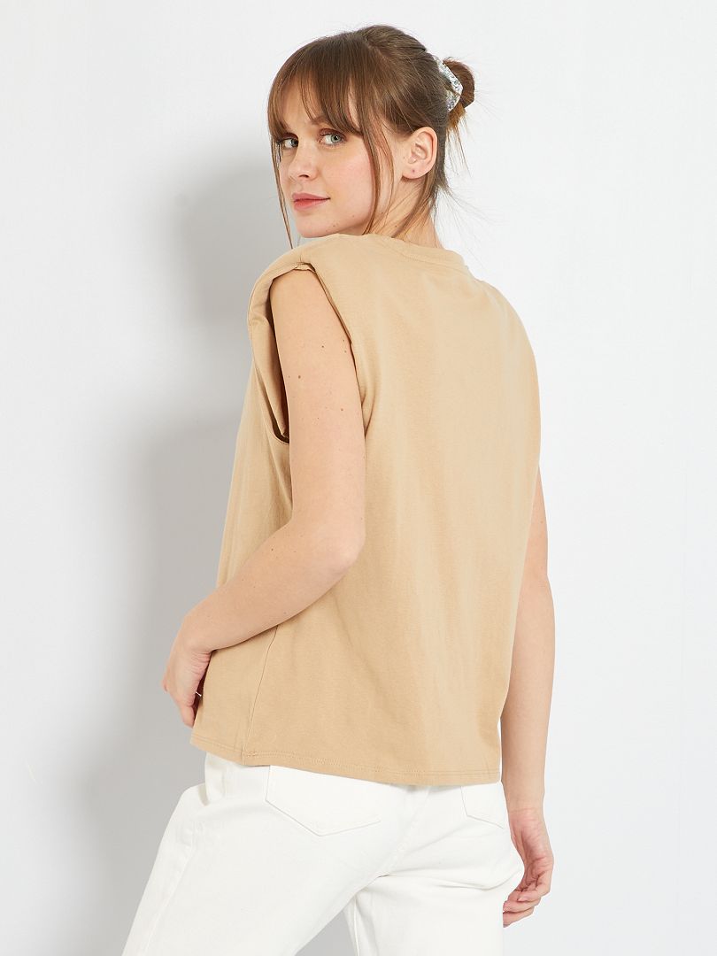 Camiseta hombreras BEIGE Kiabi 8.00