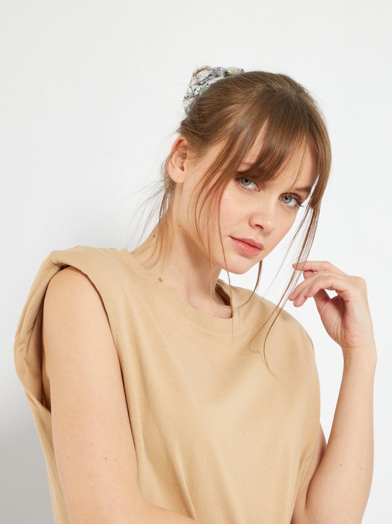 Camiseta hombreras BEIGE - Kiabi