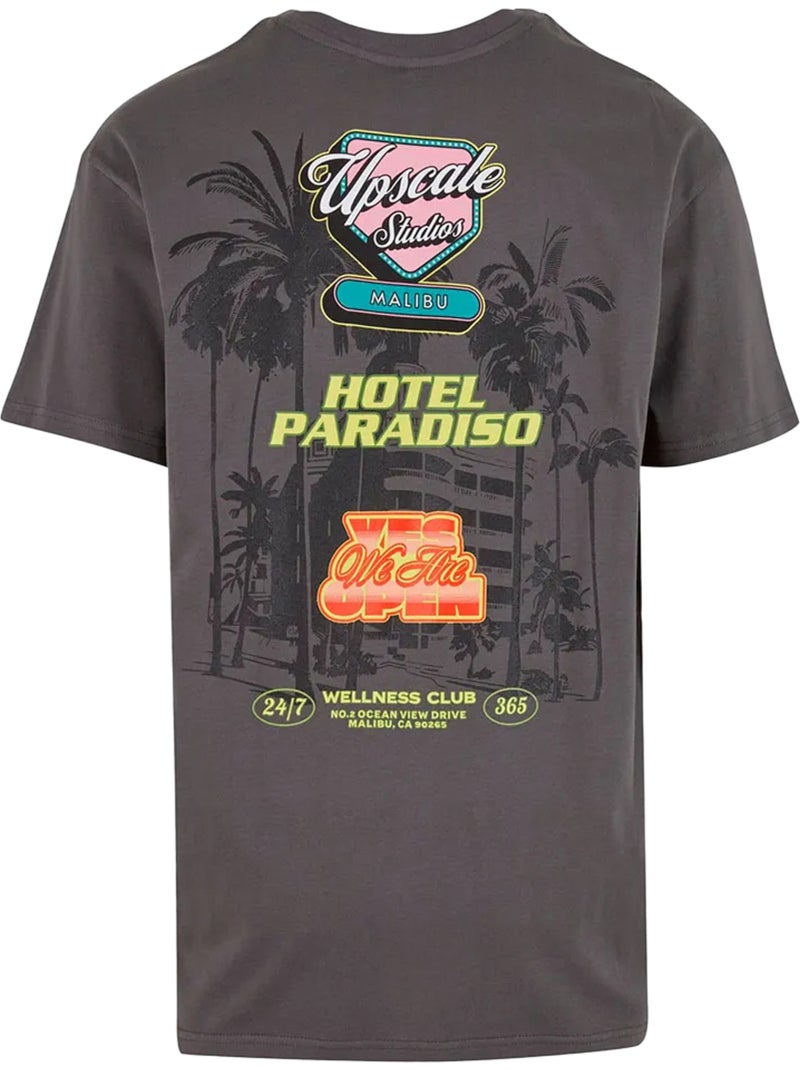 Camiseta hotel paradiso para hombre - mister tee Gris oscuro - Kiabi