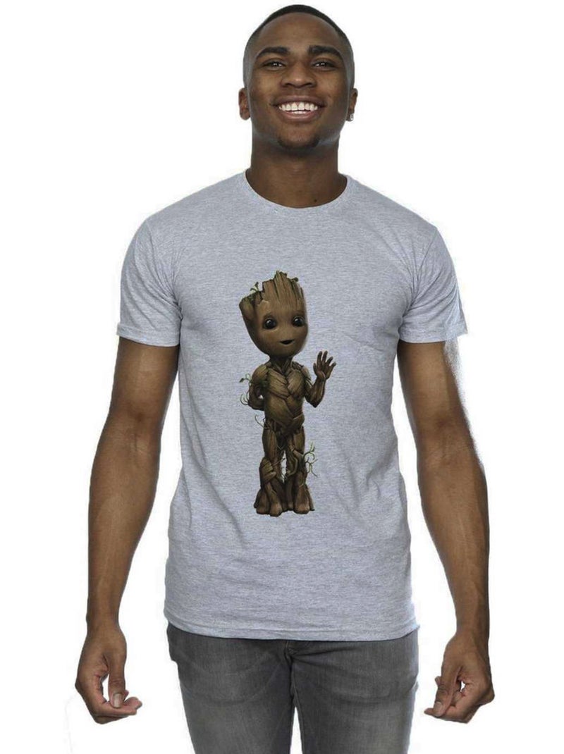 Camiseta i am groot ondas para hombre - marvel Gris jaspeado - Kiabi