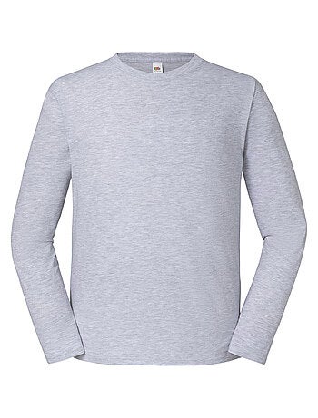 Camiseta iconic de jaspeado de manga larga para adultos unisex - fruit of the loom