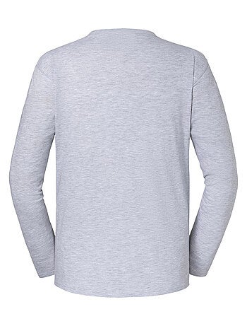 Camiseta iconic de jaspeado de manga larga para adultos unisex - fruit of the loom