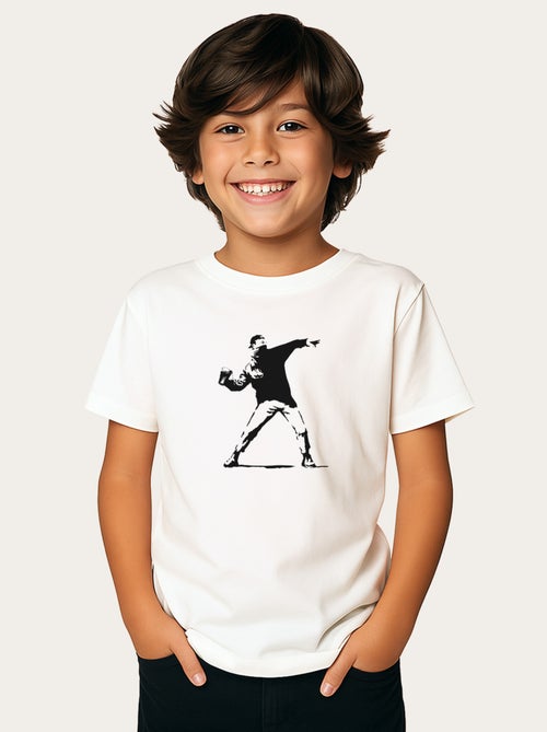 Camiseta infantil APOH BANKSY FESTIVAL CUP THROWER - Kiabi